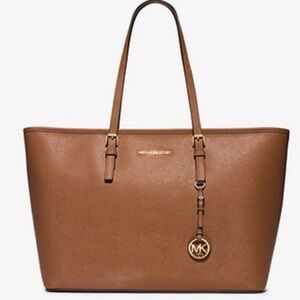 Michael Kors Jetset Brown Leather Tote
